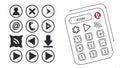 UI control vector icons, play and pause buttons for media player and app designs vector design Generative AI Royalty Free Stock Photo