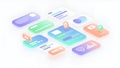 UI Design Elements Isometric App Interface Components Royalty Free Stock Photo