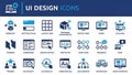 UI Design Icons Set for Web Development and User Experience Royalty Free Stock Photo