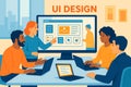 UI Design Review Session in Modern Office â AI generated Royalty Free Stock Photo