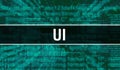 UI with Digital java code text. UI and Computer software coding vector concept. Programming coding script java, digital program Royalty Free Stock Photo