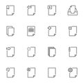 UI documents line icons set