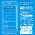 UI elements blueprint design vector kit in trendy Royalty Free Stock Photo