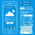 UI elements blueprint design vector kit in trendy Royalty Free Stock Photo