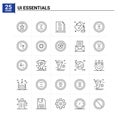 25 Ui Essentials icon set. vector background