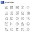 25 Ui Essentials icon set. vector background