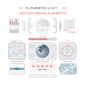 UI flat design web elements template set interface layout symbol vector. Royalty Free Stock Photo