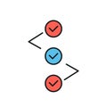 Ui flow thin line. Color Royalty Free Stock Photo