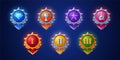 UI game icons of medals and award badges