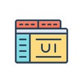 Color illustration icon for Ui, code and optimization Royalty Free Stock Photo