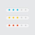 UI icon design of starts for adding content to bookmarks and for ratings and reviews. Vector illustration.