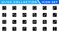 UI icons set. Vector. For mobile, web, social media, business. User interface elements for mobile app. Simple modern design Royalty Free Stock Photo