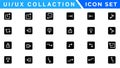 UI icons set. Vector. For mobile, web, social media, business. User interface elements for mobile app. Simple modern design Royalty Free Stock Photo