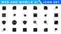 UI icons set. Vector. For mobile, web, social media, business. User interface elements for mobile app. Simple modern design Royalty Free Stock Photo