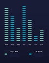 UI infographic statistic elements. Data visualization graphs, diagram for presentation. Vector illustration