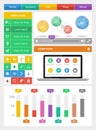 Ui, infographics and web elements including flat d Royalty Free Stock Photo