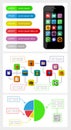 Ui, infographics and web elements including flat d Royalty Free Stock Photo
