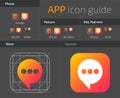 UI IOS button icons design guidelines for web and mobile app vector template Royalty Free Stock Photo