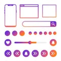 Ui kit mobile app design elements icons gradient colors web development Royalty Free Stock Photo