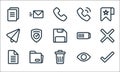 ui line icons. linear set. quality vector line set such as checked, garbage, file, view, folder, paper plane, battery, phone,