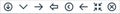 Ui line icons. linear set. quality vector line set such as cross, minimize, left arrow, left arrow, left arrow, right down