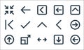 Ui line icons. linear set. quality vector line set such as left arrow, opposite arrows, up arrow, down arrow, expand, left left Royalty Free Stock Photo