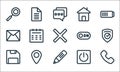 Ui line icons. linear set. quality vector line set such as phone, edit, save, power button, placeholder, mail, switch, home, file