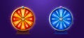 Ui lucky game spin, casino fortune wheel vector