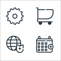 ui master line icons. linear set. quality vector line set such as calendar, internet, cart