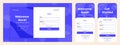 UI register and login forms. Sign in and sign up page with buttons and icons. User authentication template for website and mobile. Royalty Free Stock Photo