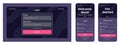 UI register and login page layout. User authentication interface with email and password fields. Sign in and sign up template for Royalty Free Stock Photo