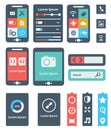 UI is a set of beautiful components featuring the flat design trend EPS10.