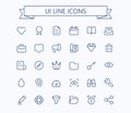 Ui thin line simple outline icons, 24x24px grid. Pixel Perfect . Editable stroke. Royalty Free Stock Photo