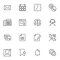 UI, user interface line icons set