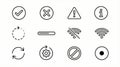 UI UX Basic Line Icons Set for Web and Mobile Royalty Free Stock Photo