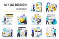 UI UX design concept with character situations mega set. Vector illustrations Royalty Free Stock Photo