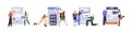 UI UX design concept. People web-designers at creation process of creating interfaces, visual content layouts Royalty Free Stock Photo
