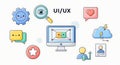 UI UX Design Elements Cute Icons for User Interface, User Experience Royalty Free Stock Photo