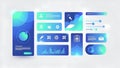 UI UX Design Elements Kit, App Interface Template, Blue Gradient Royalty Free Stock Photo