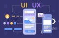 UI UX design for smartphone vector concept Royalty Free Stock Photo