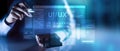 UI UX Design and User Interface Development Displayed on a Virtual Workspace Royalty Free Stock Photo