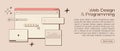 UI UX design web banner template. Web design concept banner in retro style. Studio prototyping or coding web page or Royalty Free Stock Photo