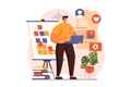 Ui and ux designers web concept in flat design. Vector illustration