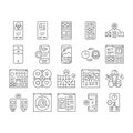 ui ux develop content research icons set vector