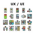 ui ux develop content research icons set vector