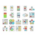 ui ux develop content research icons set vector