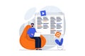 UI UX development web concept with character scene. Vector illustration Royalty Free Stock Photo
