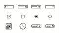 UI UX Form Elements and Basic Icons Set Royalty Free Stock Photo