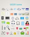 Set of flat design UI/UX icons for website, app development,branding, seo vector Royalty Free Stock Photo