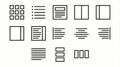 UI UX Layout, Alignment, and List Line Icons Set Royalty Free Stock Photo